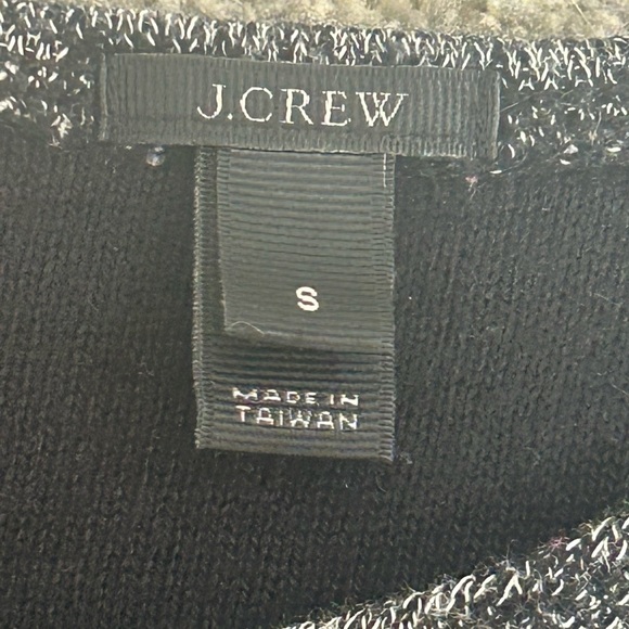 J. Crew Thick Wool Blend Long Sleeve Grey/Black Sweater with Back Zipper Size S - Picture 7 of 9